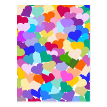 Rainbow Heart Confetti Postcard