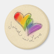 Rainbow Heart Joined in Love Magnet