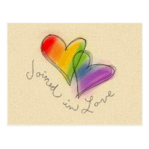 Rainbow Heart Joined in Love Post Card