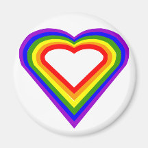 Rainbow Heart Refrigerator Magnet