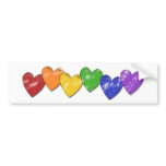 Rainbow Hearts Bumper Sticker bumper stickers