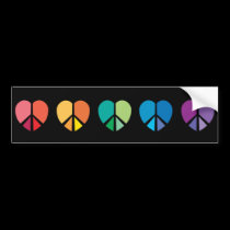 Rainbow HEARTS Bumper sticker bumper stickers