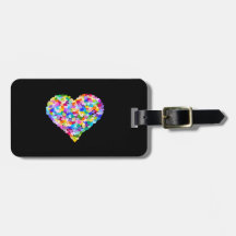 Rainbow Hearts Confetti Bag Tag