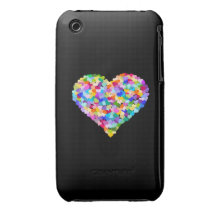 Rainbow Hearts Confetti iPhone 3 Covers