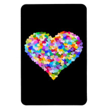 Rainbow Hearts Confetti Magnets