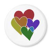Rainbow Hearts magnets