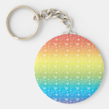 Rainbow hearts key chains