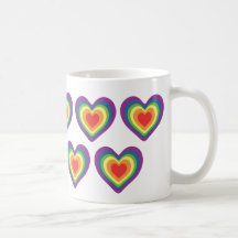 Rainbow Hearts Mugs