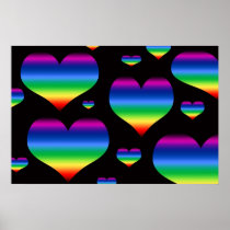 Rainbow Hearts Poster