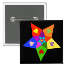 Rainbow Hearts Star Pin
