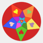 Rainbow Hearts Star Sticker