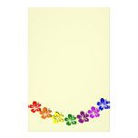 Rainbow hibiscus flower custom stationery