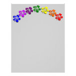 Rainbow hibiscus flower personalized letterhead