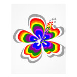 Rainbow hibiscus flower personalized letterhead