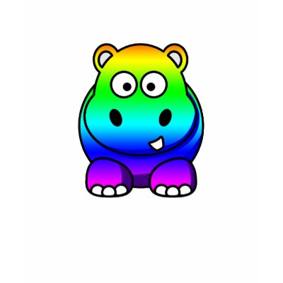 Rainbow Hippo T-shirt by OnlyFunStuff