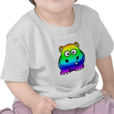 Rainbow Hippo T-shirt by OnlyFunStuff