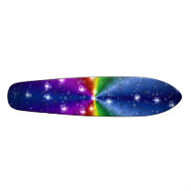 rainbow in elephantenskin leatheroptik & raindrops personalisiertes skateboarddeck