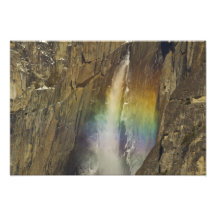 Rainbow in Upper Yosemite Falls in Yosemite Photographic Print