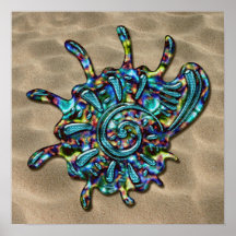 Rainbow Jeweled Shell Print