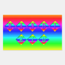 Rainbow Kandi Kid Rectangle Sticker