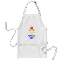 Rainbow Keep Calm and Marry On Apron