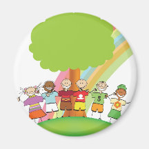 Rainbow kids refrigerator magnet