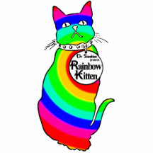 Rainbow Kitten Statue Cut Outs