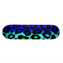 rainbow_leopard_print-altered skate board decks