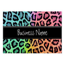 rainbow leopard print business card