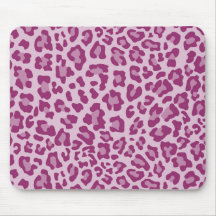 Rainbow Leopard Print Collection -Fuchsia Mousepads