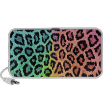 rainbow leopard print PC speakers