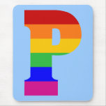 Rainbow Letter P Mouse Pad