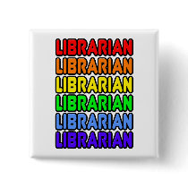 Rainbow Librarian Buttons