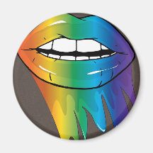 Rainbow Lips... Luscious Fridge Magnet