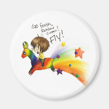 Rainbow Llama Refrigerator Magnet