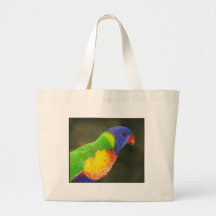 Rainbow lorikeet tote bags