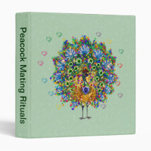 Rainbow Love Peacock 3 Ring Binders