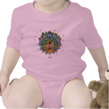 Rainbow Love Peacock Baby Bodysuit