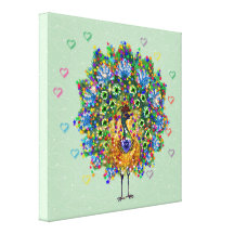 Rainbow Love Peacock Canvas Prints
