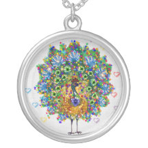 Rainbow Love Peacock Custom Necklace