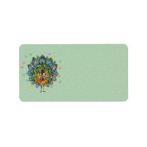 Rainbow Love Peacock Personalized Address Label