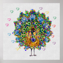 Rainbow Love Peacock Posters