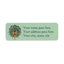 Rainbow Love Peacock Return Address Label