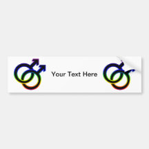 Rainbow Male Homosexual Symbol Bumper Stickers