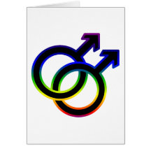 Rainbow Male Homosexual Symbol Cards