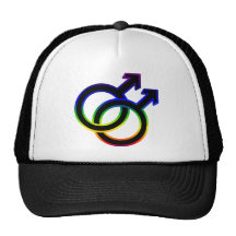 Rainbow Male Homosexual Symbol Trucker Hats