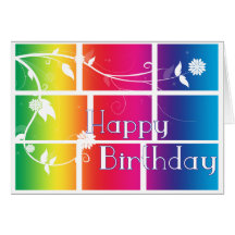 Rainbow Mosaic Happy Birthday card