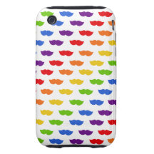 Rainbow Moustaches iPhone 3 Tough Case