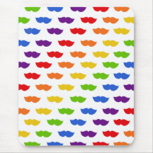 Rainbow Moustaches Mousepad