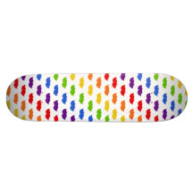 Rainbow Moustaches Skate Board